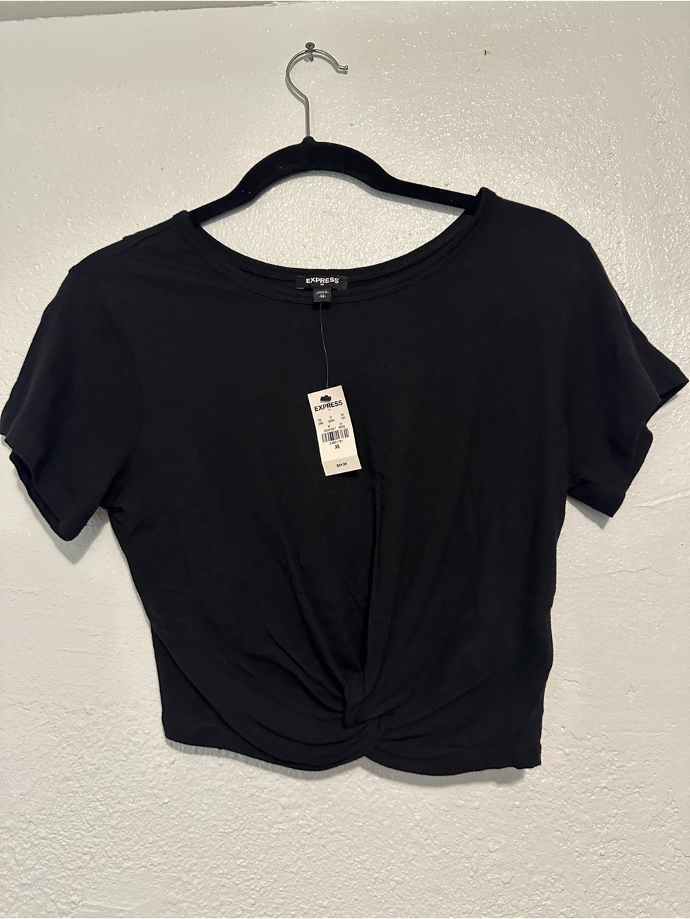 NWT Express Black Twist-Knot Crop Top Size XS